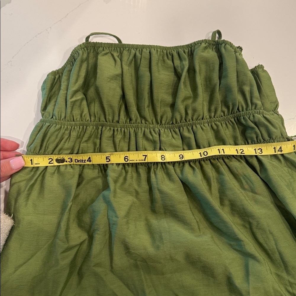Blu Pepper Olive Green Tiered Midi Dress - Picture 6 of 8